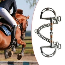 Colaxi Horse Bit Horse Training Equestrian Accessories Supplies Snaffle Bit with Curb Hook Chain for Training Horse Riding Equipment 12.7cm