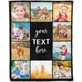 thumbnail image 3 of Custom Blanket with Photos Text Customized Blanket Personalized Flannel Throw Blankets for Adult Kid Birthday Christmas Halloween Fathers Mothers Valentines Day Gift 40x30inch, 3 of 6