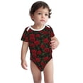 thumbnail image 3 of Balery Rose Pattern Baby Climbing Clothes Infant Bodysuit Cute Infant Bodysuit Baby Romper-6 Months, 3 of 7
