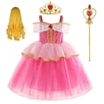 thumbnail image 1 of Disfraz de niña de Disney, vestido de princesa Aurora Belle, disfraz de lujo para niños, ropa de Navidad para Halloween, 9-10T (tag 150) Gao Jinjia LED, 1 of 2