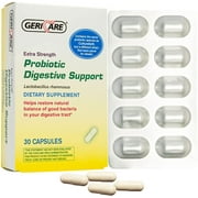 GeriCare Probiotic Digestive Support | Extra Strength 20 Billion CFU Lactobacillus Rhamnoses R-11 30 Capsules