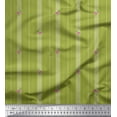 thumbnail image 1 of Soimoi Modal Satin Fabric Artistic Floral & Stripe Printed Fabric 1 Yard 42 Inch Wide, 1 of 3