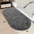 thumbnail image 5 of CozyDesg Oval Area Rugs,Ultra Soft Modern Throw Rugs for Bedroom，Small Area Rugs,2.6*5.3ft Shag Fluffy Carpet for Bedside Home Decor,Deep Gray, 5 of 8