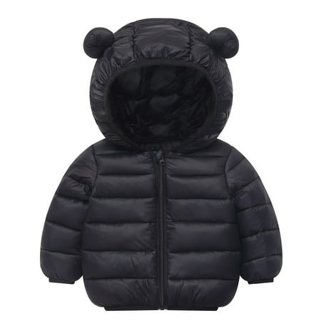 WOYY Little Boys Down Coat Winter Bear Ears Hooded Puffer Jacket Outerwear Sizes 5-6