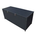 thumbnail image 2 of Oakland Living 58-STORAGE-BK 113 gal Indoor & Outdoor Balcony Patio Deck Porch Pool Wicker Storage Box Trunk Bin with Metal Frame, Black, 2 of 6