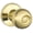 Bright Brass, variant on Dexter by Schlage J40CNA630 Corona Bed and Bath Knob, Satin Stainless Steel