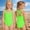 Green, variant on Girls One-Piece Classic Solid Color Cross shaped shoulder straps Swimsuit Brown 7-8 Years