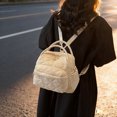 thumbnail image 5 of HUISZJ Women Nylon Quilted Shoulder Bag, Adjustable Strap Crossbody Bag, Trendy Backpack for Work Shopping Travel (White), 5 of 10