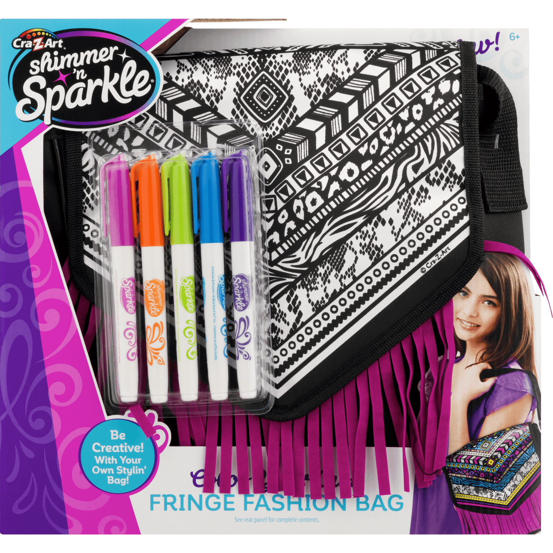 Cra-Z-Art Shimmer and Sparkle Color Craze Fringe Messenger Bag