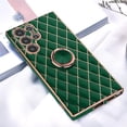 thumbnail image 4 of for Samsung Galaxy S22 Ultra Case with Ring Holder Stand Luxury Glitter Plating Gold Edge 360 Rotation Kickstand Phone Case for Women Shockproof Soft Flexible TPU Protective Cover Case-Green, 4 of 12