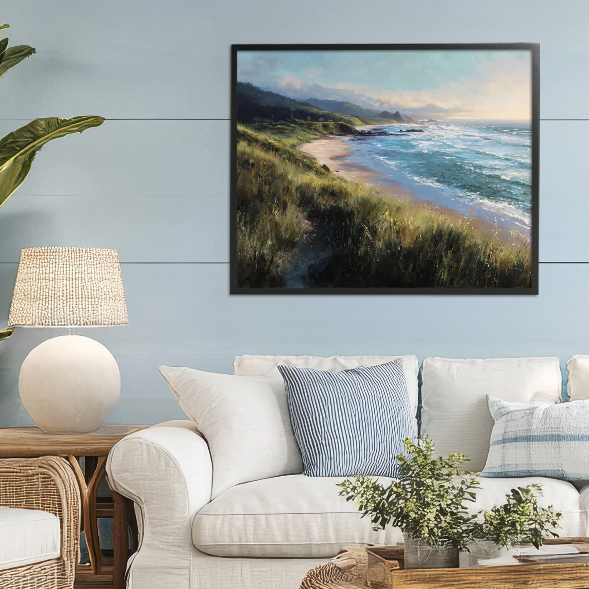 Stupell Industries Nature's Coast in Morning Light Black Framed Giclee Art, design by Franklyn Gregory