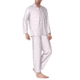 thumbnail image 2 of Picia Cat Paw Pattern Men’s Long-Sleeve Sleepwear Set - Soft 2-Piece Loungewear with Pockets, Comfy PJs for Relaxing Nights-Small, 2 of 7