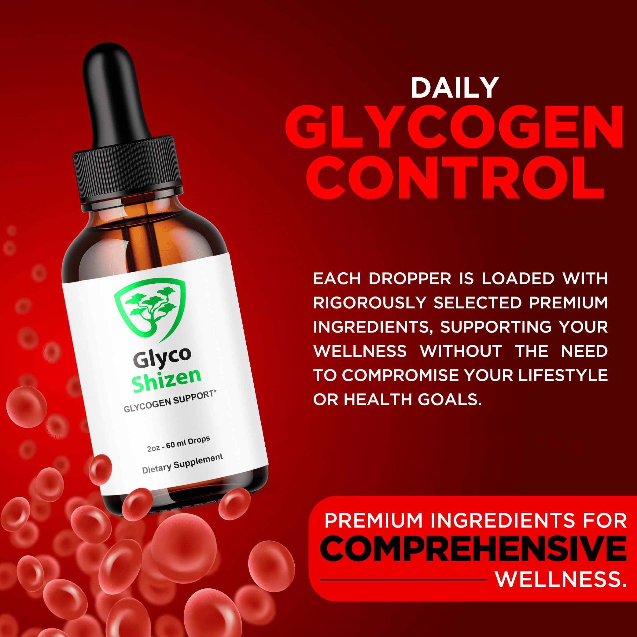 Glyco Shizen Glycogen Support Drops Advanced Formula Vitamin Supplement 90 Servings
