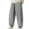 thumbnail image 2 of NAISIBABY Boys Pants, with Pockets Baggy Fit Elastic Waist Casual Breathable Joggers Pants Gray 3T, 2 of 6