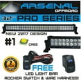 thumbnail image 2 of No.1 32" Arsenal Polaris RZR XP900 XP1000 LED Light Bar KIT 180w Flood/Spot Combo Beam CREE 3w LED's 18,000 Lumen, Polaris RZR XP900 XP1000 RZR4 XP4 2014-2018, Front mounts, Wire Harness, 2 of 11