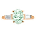 thumbnail image 7 of Three-Stone Engagement Ring for Women - 2.5ct Simulated Green Diamond in 14K Rose Gold Promise Ring, 7 of 7