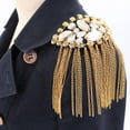 thumbnail image 4 of KAKOWELY 1Pc Metal Rhinestone Brooch Clothes Accessory Creative Tassel Shoulder Board,4.33"X2.95"X4.33", 4 of 5