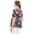 thumbnail image 3 of LaClef Women's Floral and Polka Dot Pleated Peplum V Neck Maternity Top, 3 of 6