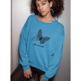 thumbnail image 2 of Butterflies W Leopard Print Sweatshirt Women -Image by Shutterstock, Female Large, 2 of 4