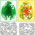 thumbnail image 1 of Troqueles de corte de huevos de Pascua en capas para hacer tarjetas, conejos de Pascua de metal para troqueles en capas, plantillas de troqueles de corte, 1 of 7