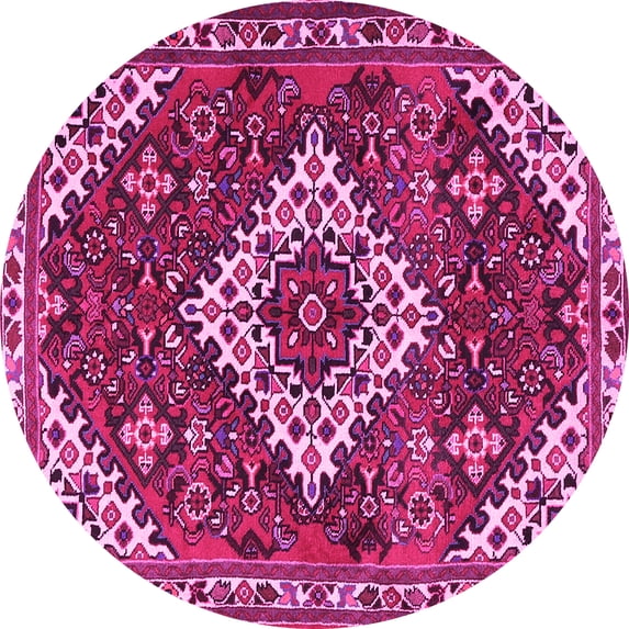 Ahgly Company Indoor Round Persian Pink Traditional Area Rugs, 7' Round