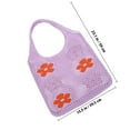 thumbnail image 2 of OUNONA Retro Hobo Bag Floral Knit Design Assorted Color 1Pack for Women Daily Use Travel Beach, 2 of 8