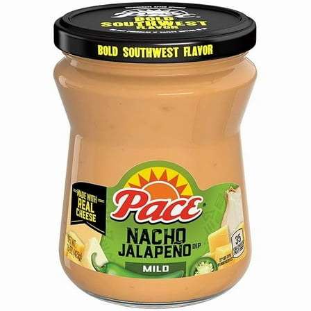 Pace Mild Nacho Jalapeno Queso Cheese Dip, 15 oz Jar