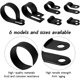 thumbnail image 1 of 200 Stck Nylon Plastic Clamps R Clips Abrazaderas para tubos, 6 tama?os 3/16'' 1/4'' 3/8'' 1/2'' 3/4'' 11/8'' Clips para conductos, cables, fundas (negro ) prohibición LingWen 8390615943789, 1 of 1