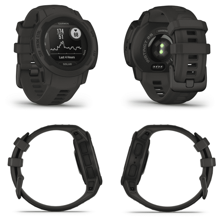  Garmin Instinct 2S, Smaller-Sized GPS Outdoor Watch, Multi-GNSS  Support, Tracback Routing, Graphite, 40 MM
