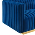 thumbnail image 6 of Modway Conjure Channel Tufted Performance Velvet Sofa in Gold Navy, 6 of 10
