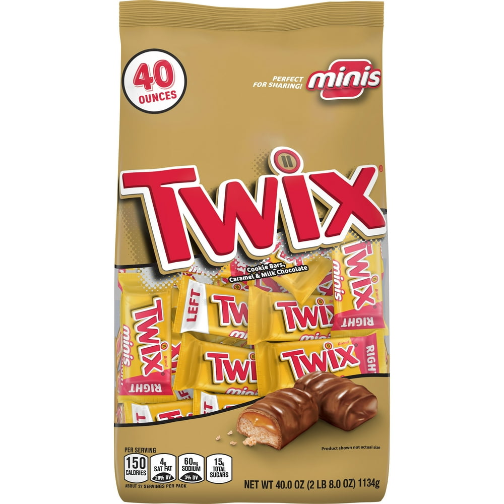 Twix Caramel Minis Size Chocolate Cookie Candy Bars, 40 oz. Bag