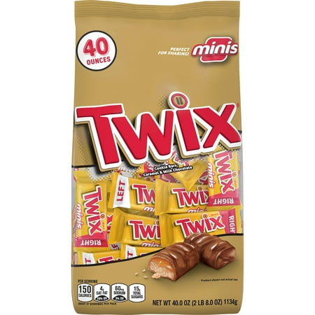 TWIX Minis Caramel and Milk Chocolate Cookie Bars | 40 Oz.
