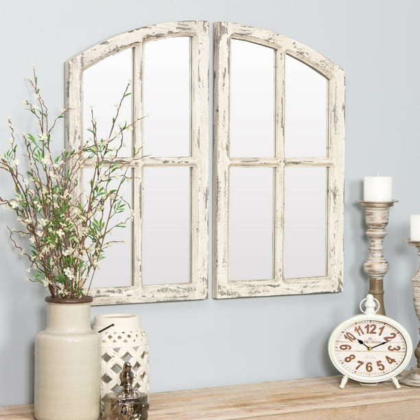 Jolene Arch Window Pane Mirrors Off, Wooden Arch Window Mirror