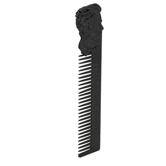 Peine Para Bigote, Peine para Barba de Acero inoxidable, Peine Para Peinar el Cabello, Con forma de retrato tridimensional, Alisador de dientes, Cabe en el Bolsillo