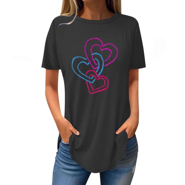 Camisetas de Manga Corta para las Mujeres Cuello Redondo Casual 3/4 Camiseta de Manga, Ligera Imitación de Algodón Cuatro Estaciones Top para el Hogar Y el Uso Diario