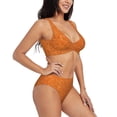 thumbnail image 2 of Wukai Orange Glitter Women's Bikini Set Two Piece,wimsuit High Waisted V Neck Twist Front Adjustable Spaghetti Straps Bathing Suit-Medium, 2 of 7