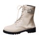 thumbnail image 1 of NECHOLOGY Botas Mujer Adulto Femenino Zapatos Botines mujer Cuero De De Imitación Punta Redonda Tacón Y Grueso Color Sólido Cremallera Con Tiras Media Botas De Tamaño Botines Botas (Beige, 9), 1 of 6