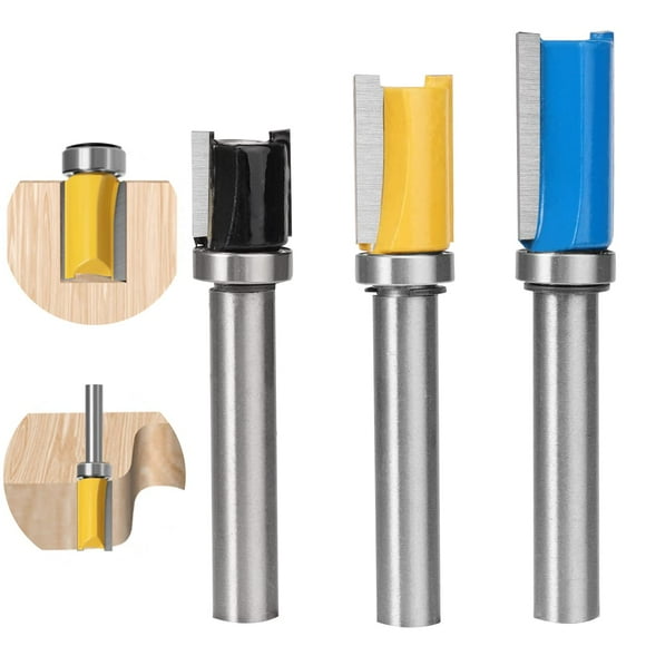 3pcs Copy Cutter,8mm Trim Cutter,Straight Router Cutter,Wood Cutter Router,Copy Router,Woodworking Milling Tools