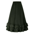 thumbnail image 3 of Women's Steampunk Gothic Wrap Victorian Ruffle Layered Pleated Skirts (Green M), 3 of 3