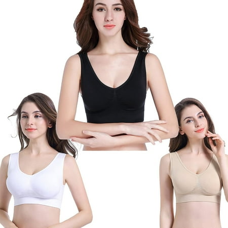 

Elbourn 1Pack Sports Bra for Women Seamless Comfortable Sleep Bra Removable Pads