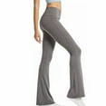 thumbnail image 6 of Couver Women Cotton Bootcut Wide Waistband Workout Bootleg Yoga Pants, Charcoal Gray X-Large, 1 Pack, 6 of 9