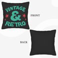 thumbnail image 6 of Set of 2 Vintage & Retro Throw Pillow Covers 18x18in - Bold Teal Text on Black Background for Couch Bed Car, 6 of 8