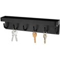 thumbnail image 1 of Soporte para llaves de pared con acabado negro mate para cocina, colgador adhesivo para llaves para ahorrar espacio y decoración, ganchos para llaves de acero inoxidable para organizar el correo,, 1 of 5