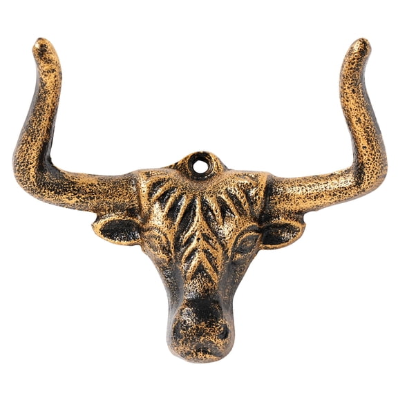 HonorHut 1 Piece Wall Mount Storage Hooks Bull Head Indoor Wall Hook with Longhorn Backpack Hooks for Wall Decorative Key Hanger with 2 Screws