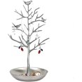 thumbnail image 1 of Tree Jewelry Stand Rack Metal for Earrings Rings Necklaces Bracelets Holder Tower Organizer Display Hanger Stand Rack with Plate for accessories, Silver, 1 of 6