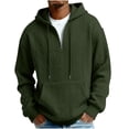 thumbnail image 3 of Men's Old Money Style Sweatshirt Cable Knit Quarter Zip Hoodie Casual Long Sleeve Drawstring Pullover Tops, 3 of 8
