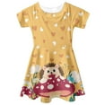 thumbnail image 3 of Suhoaziia Mushroom Hedgehog Twirly Dresses for Toddlers Twirly Skater Dress Swing Midi T-Shirt Dress for Vacation Outdoor Party,Girls Dresses Size 11-12 Years Party Dress, 3 of 5