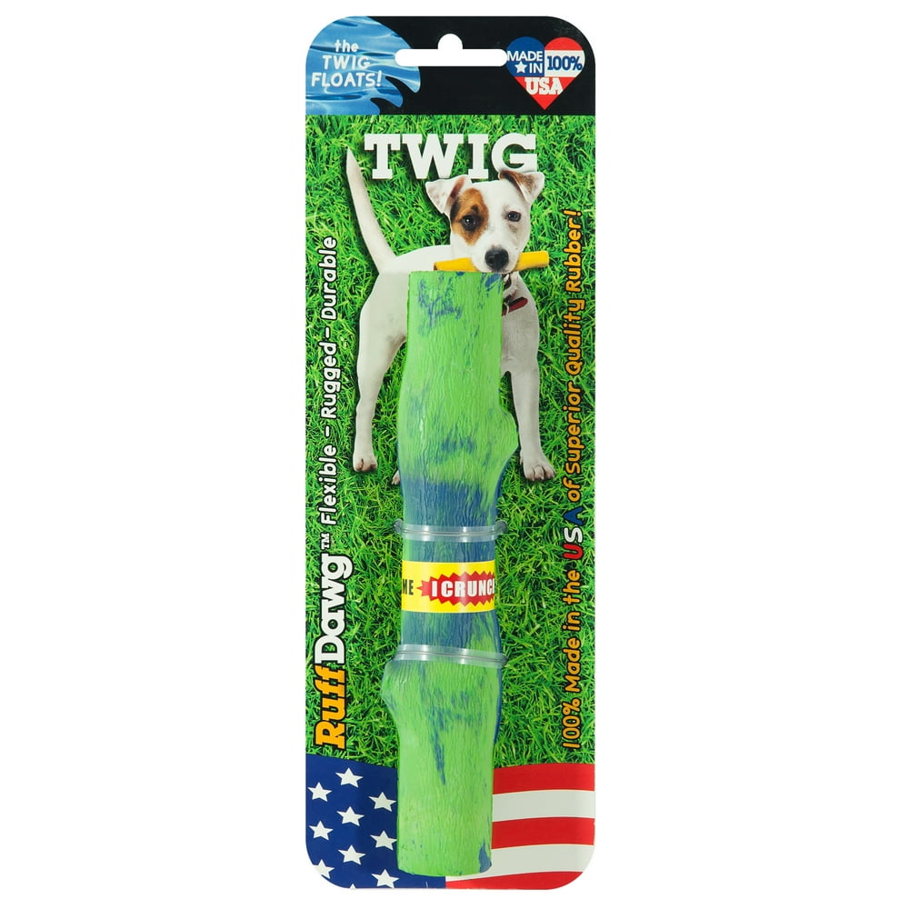 Ruff Dawg Twig Crunch Rubber Indestructible Retrieving Dog Toy, Color