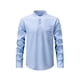 thumbnail image 1 of Blusa y camisa de manga larga con cuello alto para hombre, informal, de color liso, con cuello alto, manga larga, bolsillo con medio botón, blusa de poliéster para hombre, 1 of 7