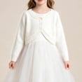 thumbnail image 6 of HAOTAGS Big Girls Knitted Cotton Cardigan (2-14) Long Sleeve School Sweater Jacket with Shawl Collar White Size 4T, 6 of 9